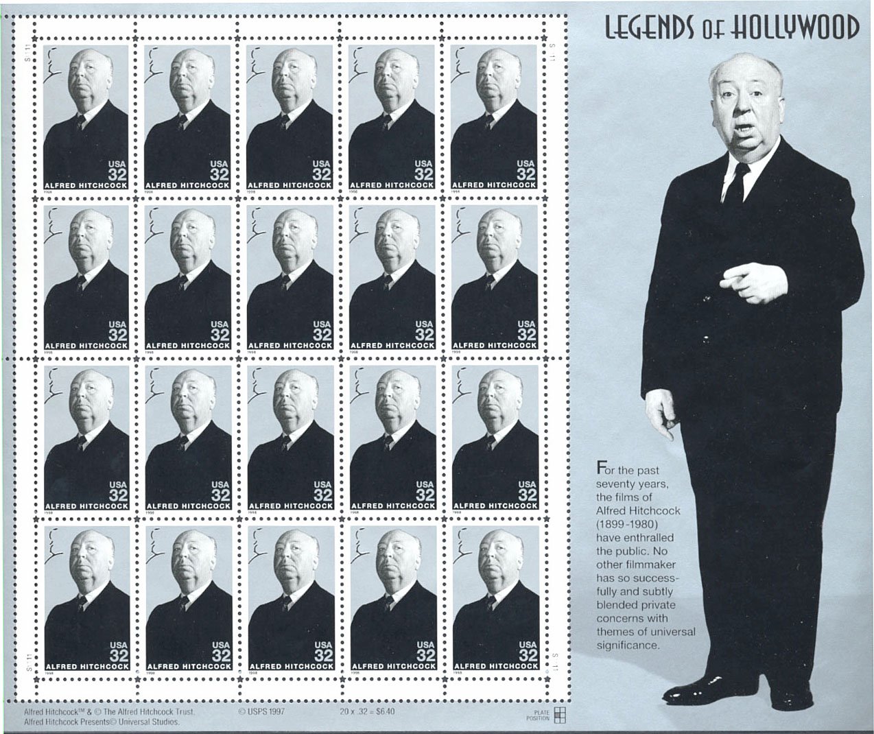 KUBRICK ALFRED HITCHCOCK 100％ & 400％ Amazon.com: USPS Alfred Hitchcock (1899-1980) Legends of
